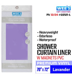 Shower Curtain Liner w magnets PVC 70x72" Lavander