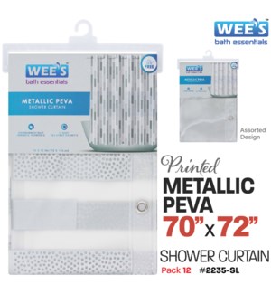 Shower Curtain 70x72" Peva Printed Metallic