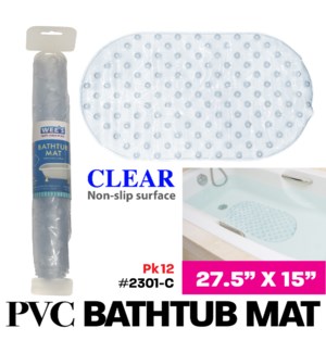 Bath Mat 27.5x15" PVC Clear CP12