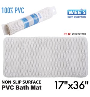 Bath Mat 17 x 36" PVC White