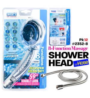 Handshower Head Chrome 3.5" 8-Setting (9cm)