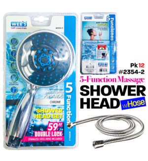 Handshower Head Chrome 4.7" 5-Setting (12cm)