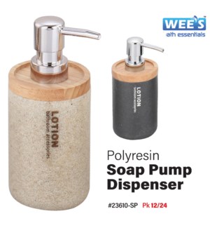 Polyresin Soap Pump Dispenser - Sand Yellow/Grey