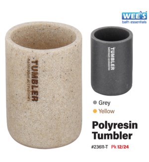 Polyresin Tumbler - Sand Yellow/Grey