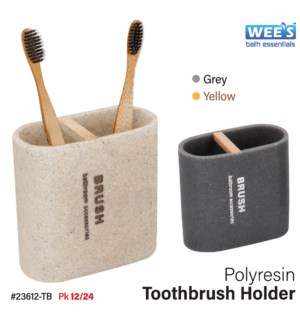 Polyresin Toothbrush Holder - Sand Yellow/Grey