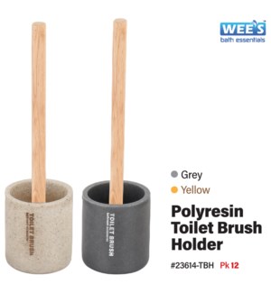 Polyresin Toilet Brush Holder - Sand Yellow/Grey