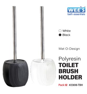 Polyresin Toilet Brush Holder - Mat O-Design Black/White