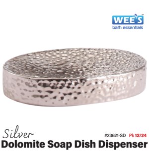 Dolomite Soap Dish Dispenser - Silver