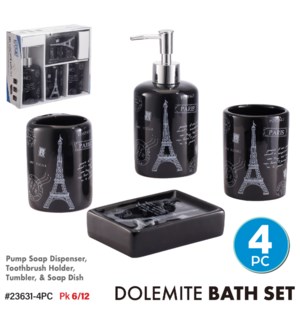 Dolomite Bath Set 4Pc - Paris Design