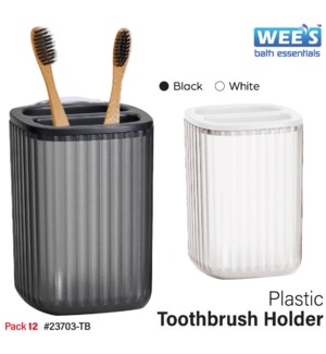 Plastic PS Toothbrush Holder - Frosted Wht/Blk