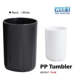 Plastic PP Tumbler - Wht/Blk