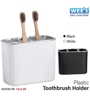 Plastic PP Toothbrush Holder - Wht/Blk