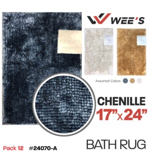 Bath Rug 17x24 1Pc Chenille Asst Colors