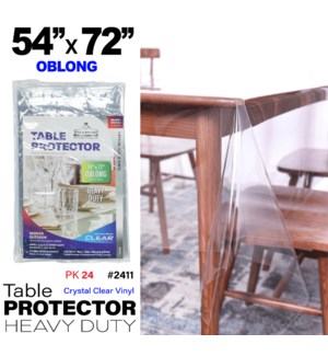 PVC Table Protector 54" x 72" Oblong Clear