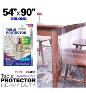 PVC Table Protector 54" X 90" Oblong Clear