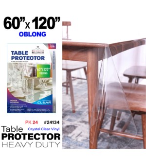 PVC Table Protector 60"x120" Oblong Clear