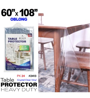 PVC Table Protector 60" x 108" Oblong Clear