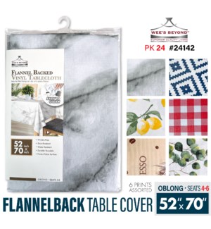 Table Cover 52"x 70" Oblong Flannelback