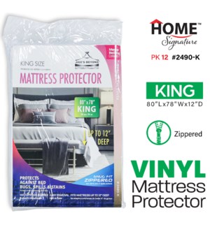 Mattress Cover 12" deep King PVC Zippered