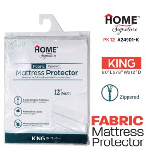 Mattress Cover 12" depth King Non-Woven Zippered