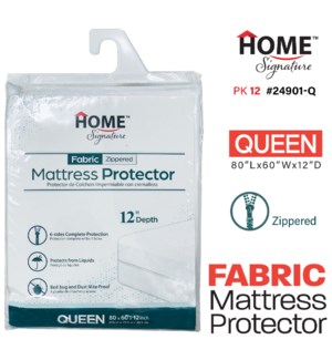 Mattress Cover 12" depth Queen Non-Woven Zippered