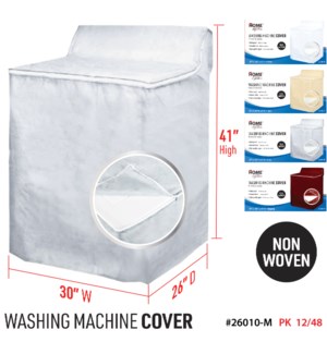 Non-woven Zippered Washine Machine Cover (30x26x41") - Asstd Solid Colors