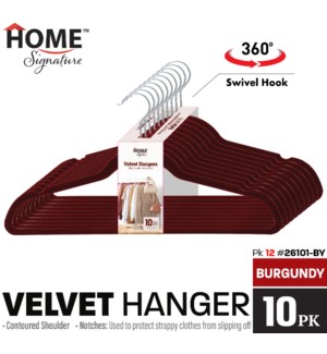 Hanger Set 10Pk Velvet Burgundy