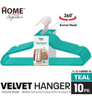 Hanger Set 10Pk Velvet Teal