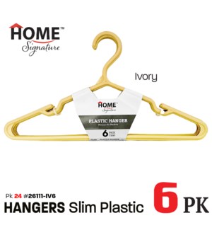 Hangers Plastic 6Pk - Ivory