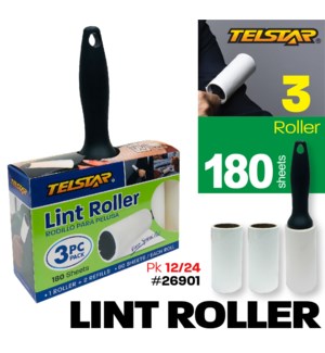 Lint Roller 3Pk (180 Sheets)