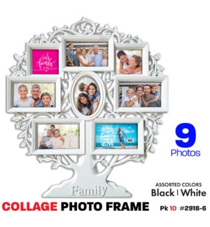 Picture Collage Tree-Shaped 8 Black/White