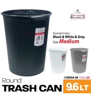 Trash Can Round 9.6Lt Asstd Colors