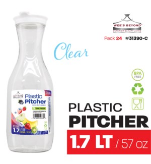 Water Bottle Plastic 1.7Lt (57oz) - Clear