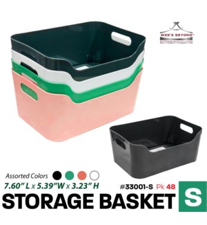 Plastic Storage Basket S - Asstd Colors