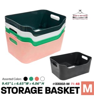 Plastic Storage Basket M - Asstd Colors