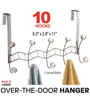 Over the Door Hooks Clear Crystal