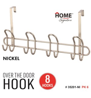 Over the Door Hook (8 Hooks) - Nickel