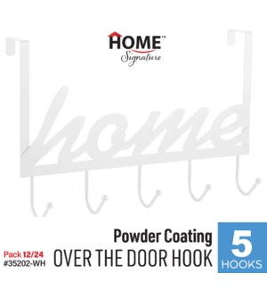 Over the Door Hook "Home" - PC White