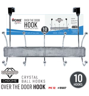 Over the Door 10-Hook Chrome Diamond Collection