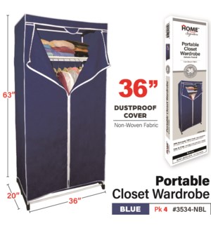 Top Shelf Wardrobe 36" - Navy Blue