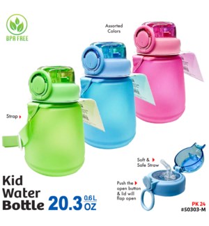 Water Bottle Kids 20.3oz Asstd Colors