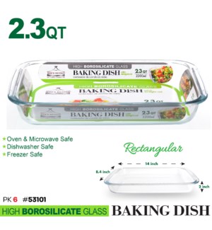 Glass Baking Dish Rectangular 74oz 2.3Qt