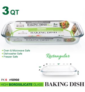 Glass Baking Dish Rectangular 101oz-3.2Qt