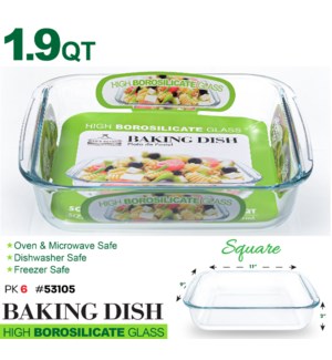 Glass Baking Dish Square 61oz-2Qt