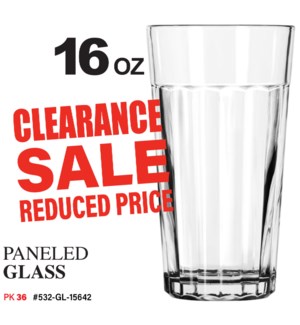 Drinking Glass16oz Paneled