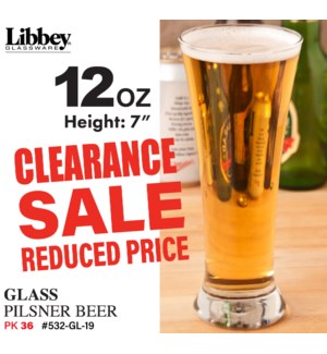 Glass Pilsner Beer 12oz