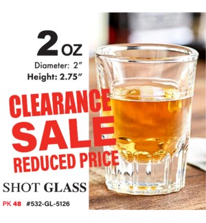 Glass Shot 2oz Fluted