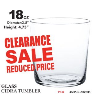 Glass Tumbler 18.5oz Cidra