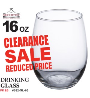 Glass Wine 16oz