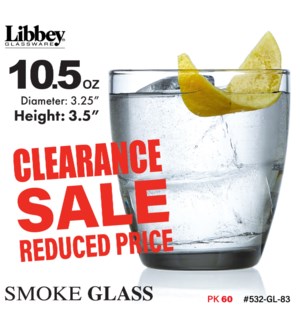 Glass Old Fashioned 10.5oz Smoke glass